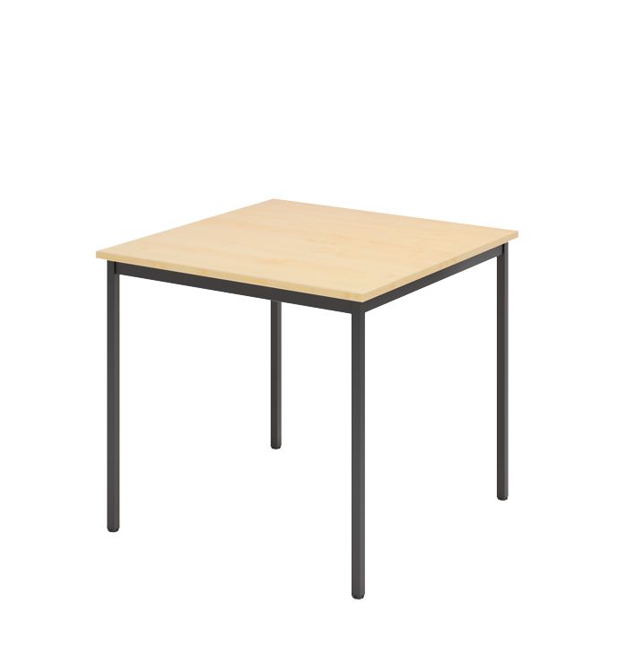 Tisch V-Serie, Fuß eckig, 80 x 80 cm, Schwarz/4 Dekore